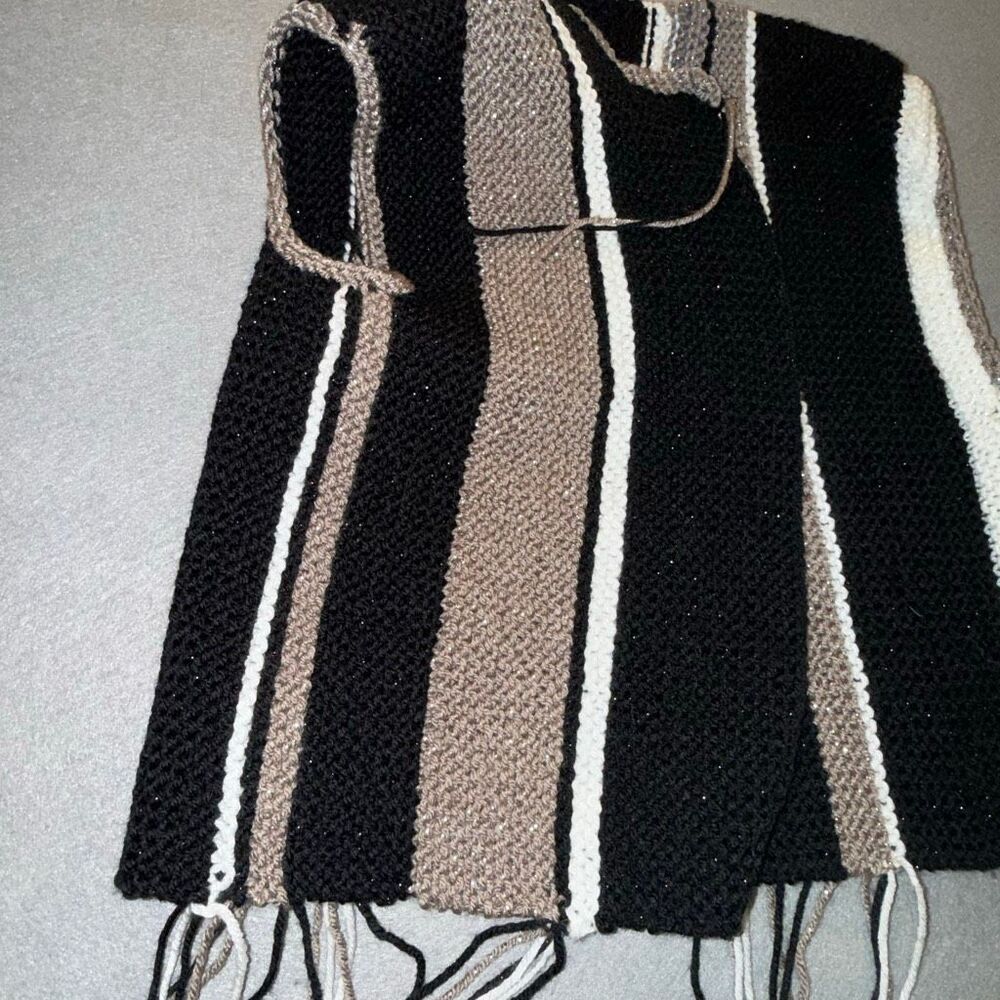 Vintage 1970s Handmade Knit Boho Hippie Southwestern Fringe Vest S M‎ - Picture 5 of 10